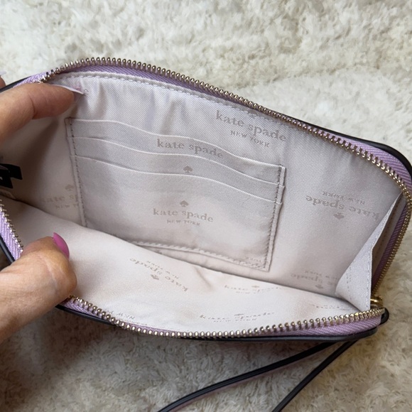 NWT Kate Spade Metallic Medium Zip Wristlet Quartz Pink - Picture 8 of 9